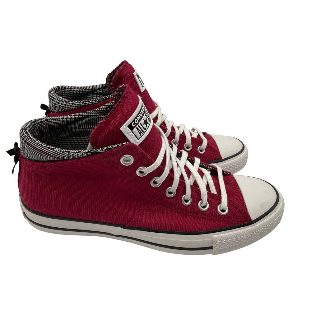 Converse Chuck Taylor Madison Womens 10 Burgundy New Houndstooth Bows